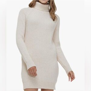 Forever 21 Cream Turtleneck Sweater Dress